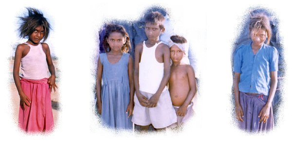 Orphan beggars in Suryapet, south India