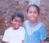 Brother and sister Praveen Kumar and Naja Teja of Pedkakani, south India